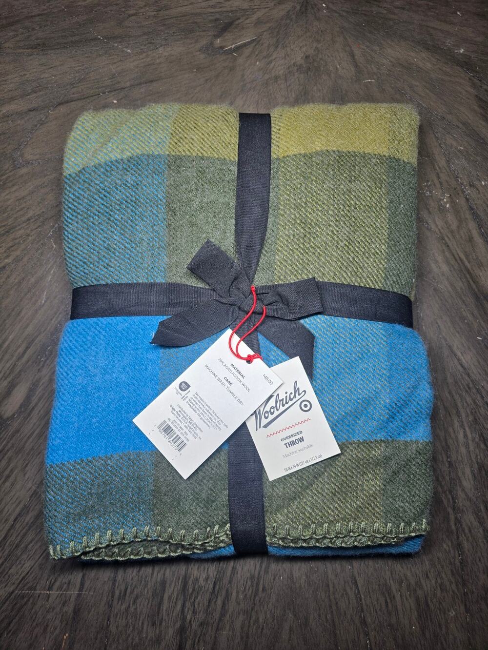 Woolrich Plaid Oversized Throw Blanket Green